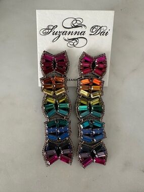 Suzanna Dai Rainbow Crystal Drop Earrings